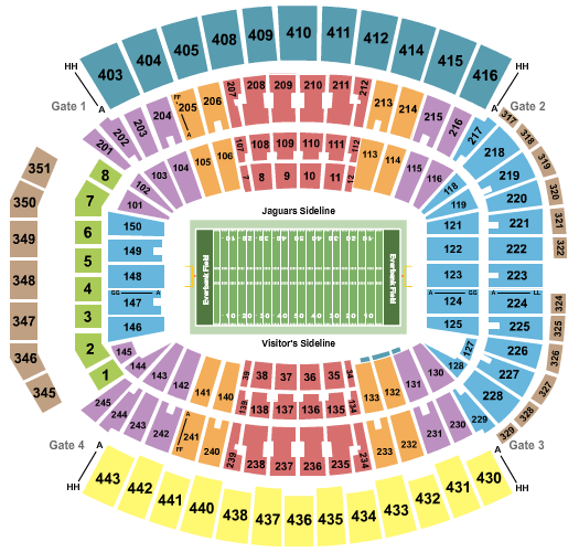 EverBank Stadium TaxSlayer Seating Chart